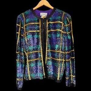 COPY - Boutique Jolie de Madame sequence jacket, Purple, black, gold, teal, siz…